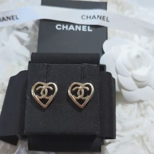 Chanel open heart earrings